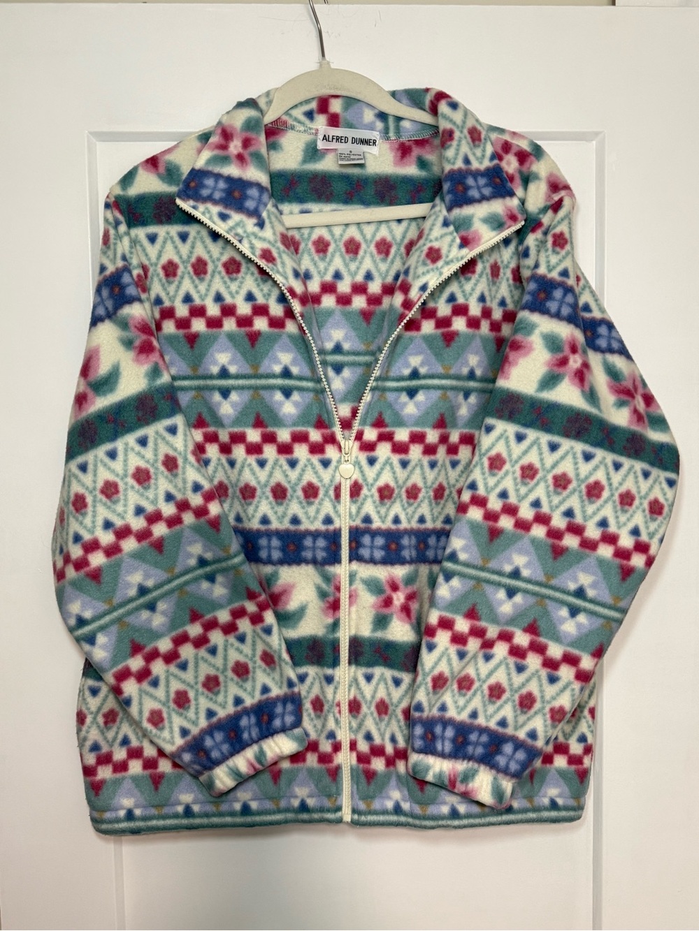 Alfred Dunner Women’s Floral Multi-Color Zip Fleece Jacket Size Small